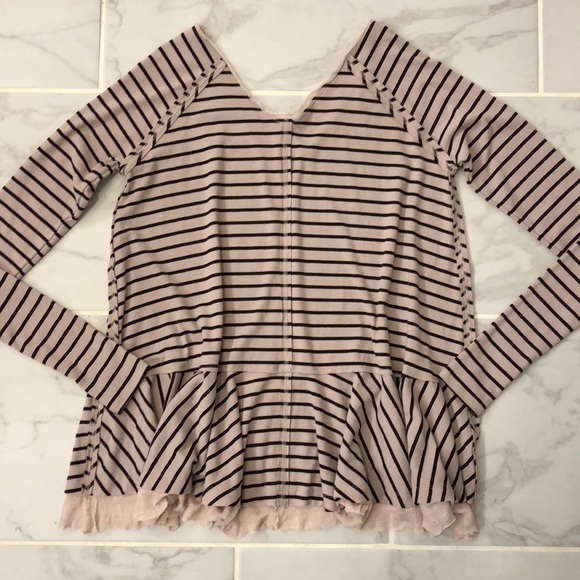 {Free People} NWT Dusty Rose Peplum Top - Picture 3 of 5